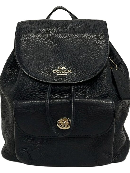 Coach Handbags - COACH F37621 Dark Navy Leather Backpack